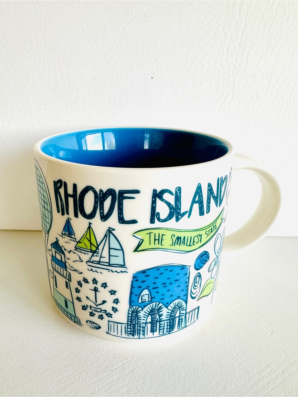 STARBUCKS Been There Series Rhode Island  Mug - Blue Interior